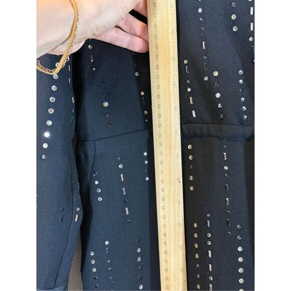 NWT Trina Turk Celebration Beaded Drawstring Black Jumpsuit Romper Women's 0 - Picture 10 of 16